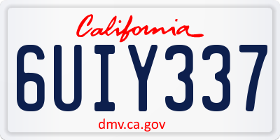 CA license plate 6UIY337