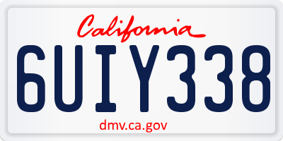 CA license plate 6UIY338