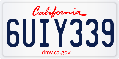 CA license plate 6UIY339