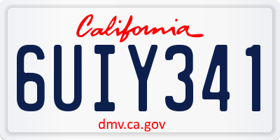CA license plate 6UIY341