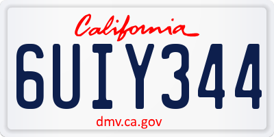 CA license plate 6UIY344