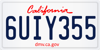 CA license plate 6UIY355