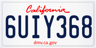 CA license plate 6UIY368