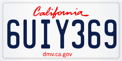 CA license plate 6UIY369