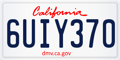 CA license plate 6UIY370