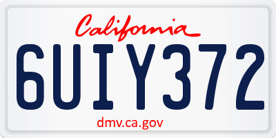 CA license plate 6UIY372