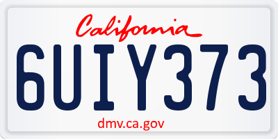 CA license plate 6UIY373