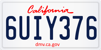 CA license plate 6UIY376