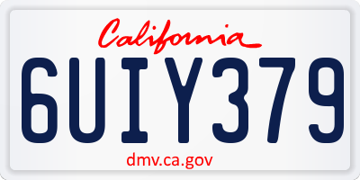 CA license plate 6UIY379