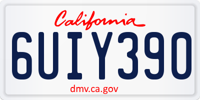 CA license plate 6UIY390