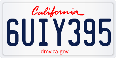 CA license plate 6UIY395