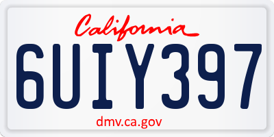 CA license plate 6UIY397