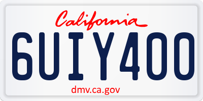 CA license plate 6UIY400