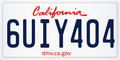 CA license plate 6UIY404