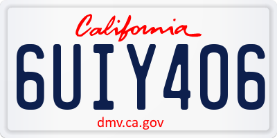 CA license plate 6UIY406
