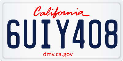 CA license plate 6UIY408