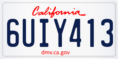 CA license plate 6UIY413