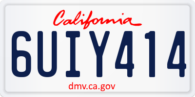 CA license plate 6UIY414