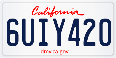 CA license plate 6UIY420