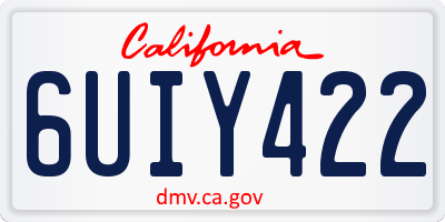 CA license plate 6UIY422