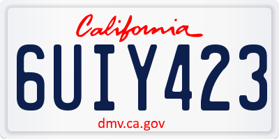 CA license plate 6UIY423