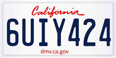 CA license plate 6UIY424