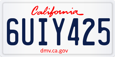 CA license plate 6UIY425