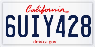 CA license plate 6UIY428