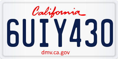 CA license plate 6UIY430