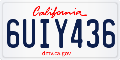 CA license plate 6UIY436