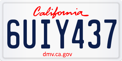 CA license plate 6UIY437