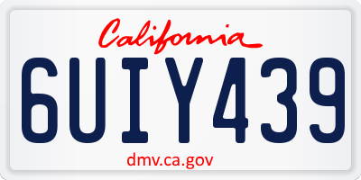 CA license plate 6UIY439