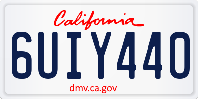 CA license plate 6UIY440