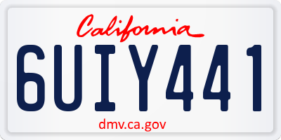 CA license plate 6UIY441