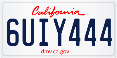 CA license plate 6UIY444
