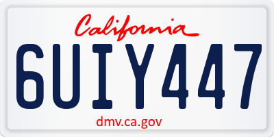 CA license plate 6UIY447