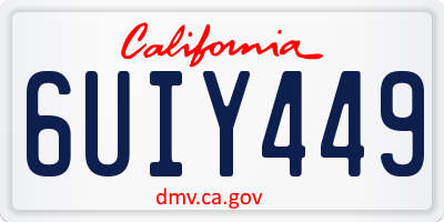 CA license plate 6UIY449