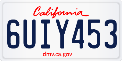 CA license plate 6UIY453