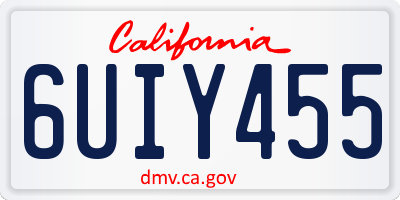 CA license plate 6UIY455