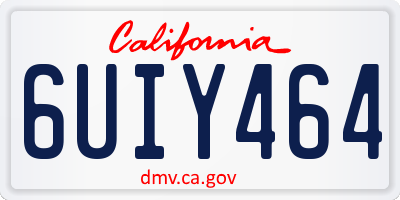 CA license plate 6UIY464