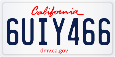 CA license plate 6UIY466