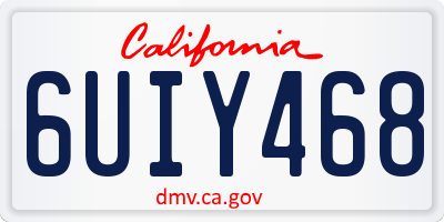 CA license plate 6UIY468