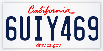 CA license plate 6UIY469