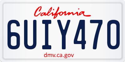 CA license plate 6UIY470