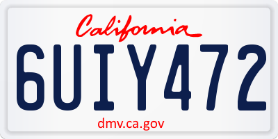 CA license plate 6UIY472