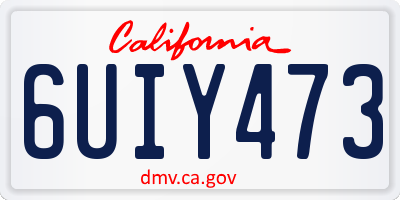 CA license plate 6UIY473