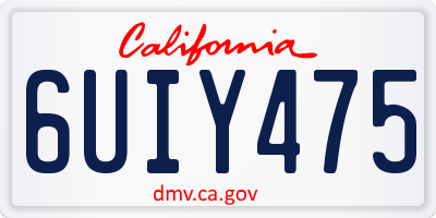 CA license plate 6UIY475