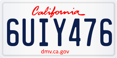 CA license plate 6UIY476