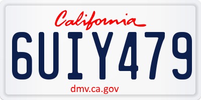 CA license plate 6UIY479