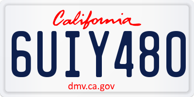 CA license plate 6UIY480
